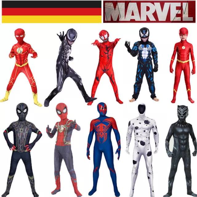 Avengers Karneval Superheld Cosplay Anzug Spider Man Kostüm Kinder Bodysuit DE