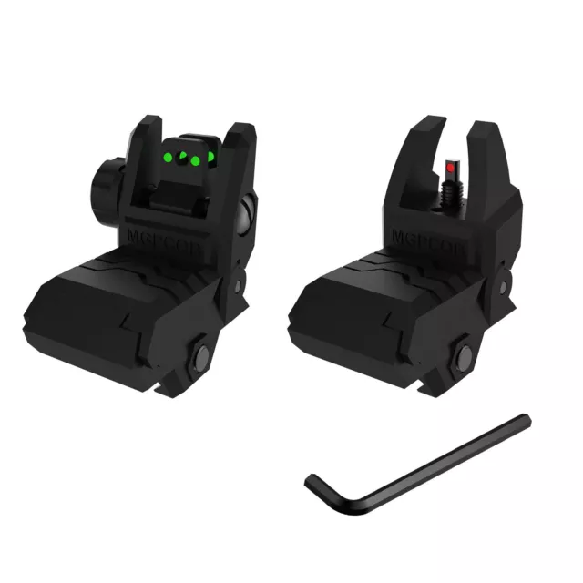 Tactical Folding Back Up Iron Sight Front Rear Flip Up Sights For Picatinny Rail