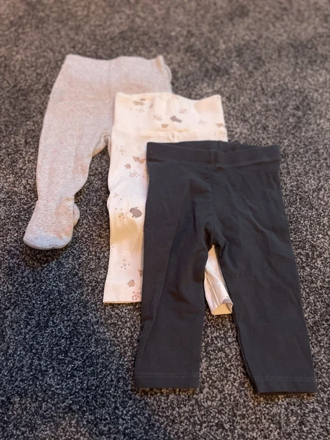 Baby Girls Leggings Bundle 2 Pairs 3-6 Months 1 Pair 6-9 Months Great Condition