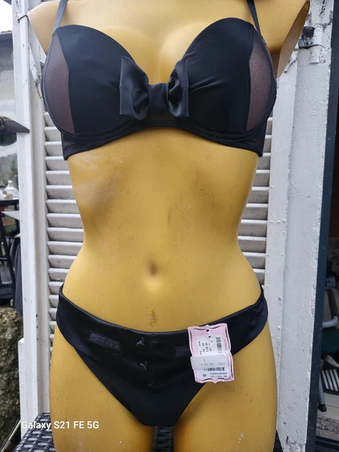 Parure Lingerie Chantal Thomass Frivole - Soutien-gorge Balconnet 95D Et String 44, Imprimé Pois - Neuf Avec étiquettes