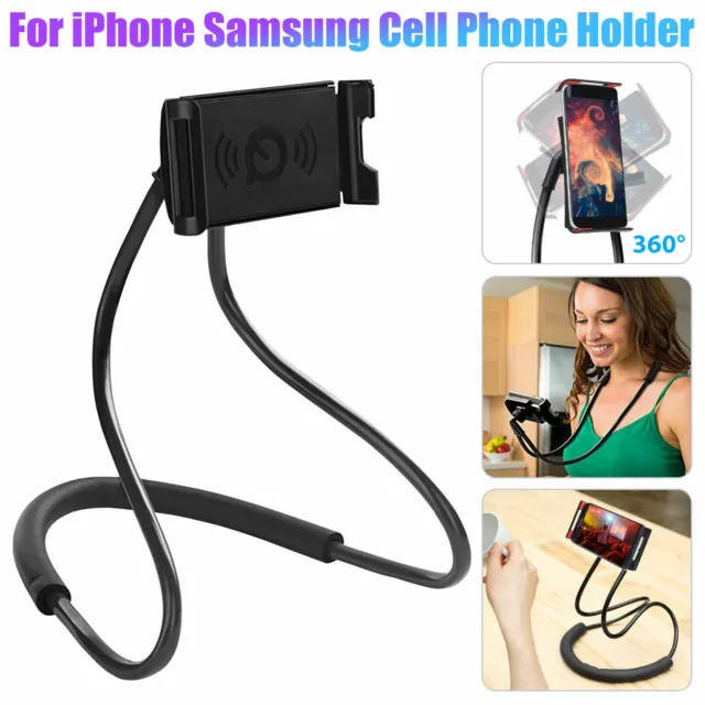 Universal Neck Cell Phone Holder Lazy Bracket Hand-Free Stand For iPhone Android