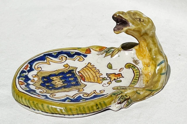 Vintage Lizard Motif Armorial "Cite de Carcassonne" French Trinket Dish,