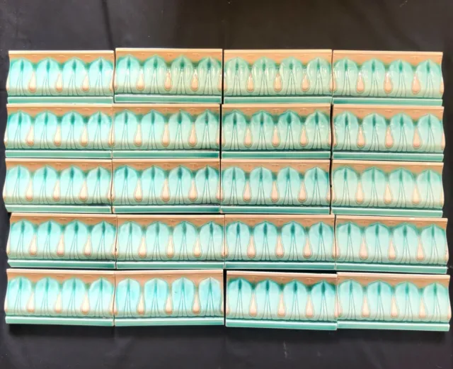 1940s Vintage Architecture Furniture Tiles 20 Pcs Majolica Art Nouveau Japan