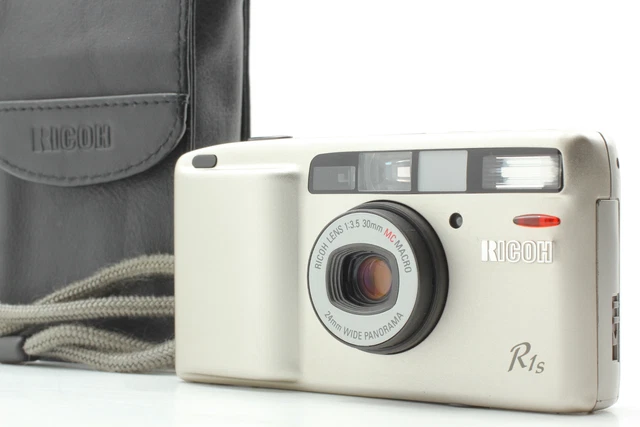 LCD Works [ Near MINT w/Case Strap] Ricoh R1s Silver 35mm Film Camera From JAPAN