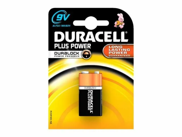 1 x batterie alcaline Duracell 9V bloc 6LR61 Plus Power MN1604 sous blister