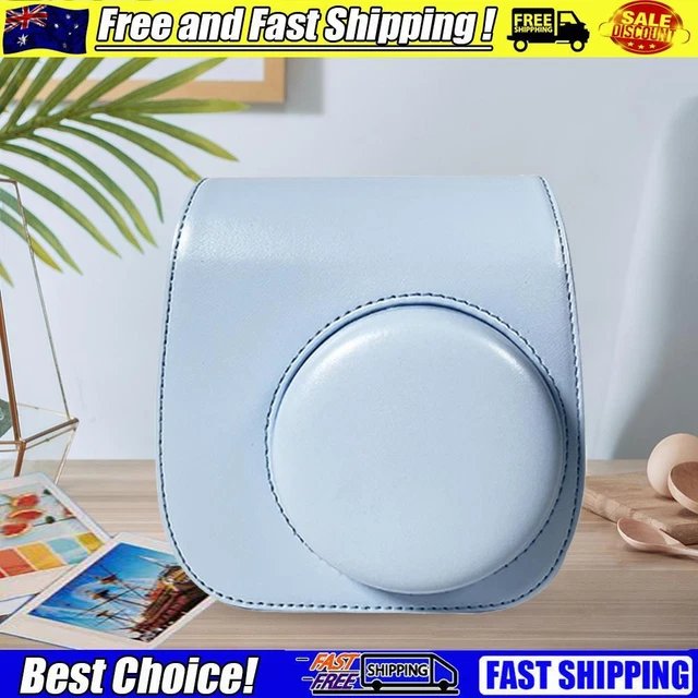 Instant Camera Bags PU Leather for Fujifilm Instax Mini 12/11/9/8 (Blue)