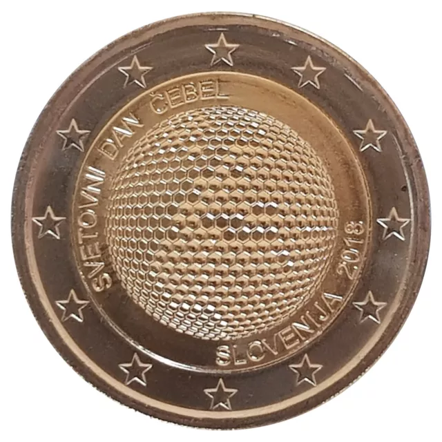 SondermÜnzen Slowenien 2 Euro Münze 2018 Weltbienentag Sondermünze