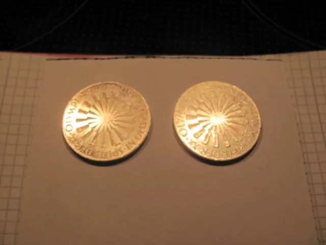 2 x  10 DM Münzen  von 1972 - Spiele der XX.  Olympiade München  - Dachbodenfund