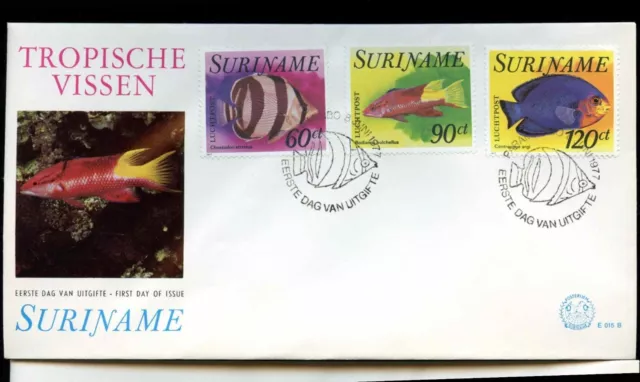 Suriname 1977 Fishes FDC First Day Cover Set #C30178