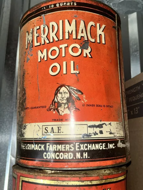 Vintage Merrimack Farmers Exchange Motor Oil 10 Quarts Oil Concord NH