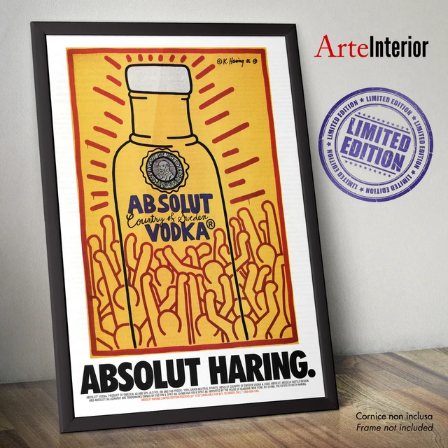 POSTER ABSOLUT KEITH Haring - Stampa Fine Art POP ART Alta Risoluzione ...