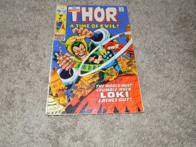 1971 Marvel The Mighty Thor Comic Book August 191