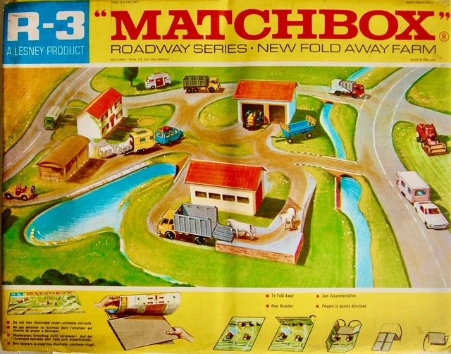 VINTAGE MATCHBOX LESNEY R-3 Roadway Fold Away Farm Layout. Factory ...