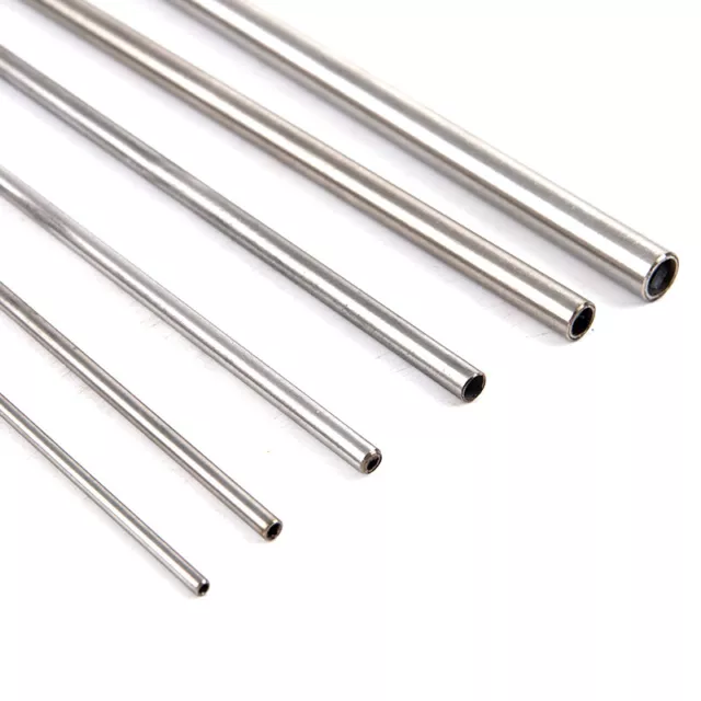 Silver Round 304 Stainless Steel Capillary Tube Pipe 250mm Hollow Circular tk