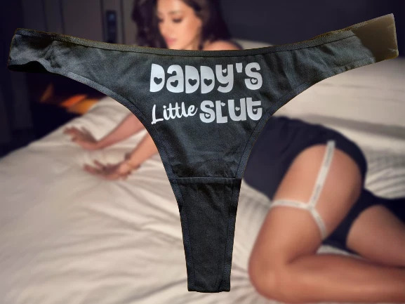 DADDY'S LITTLE SLUT Thong Valentine panties sexy funny rude slut cgl ddlg  SEX £10.79