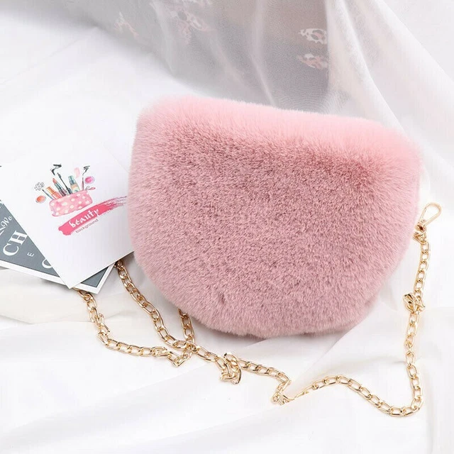 Femme Fausse Fourrure Sac Filles et Sacs à Main Alliage Bandoulière Unie Hiver