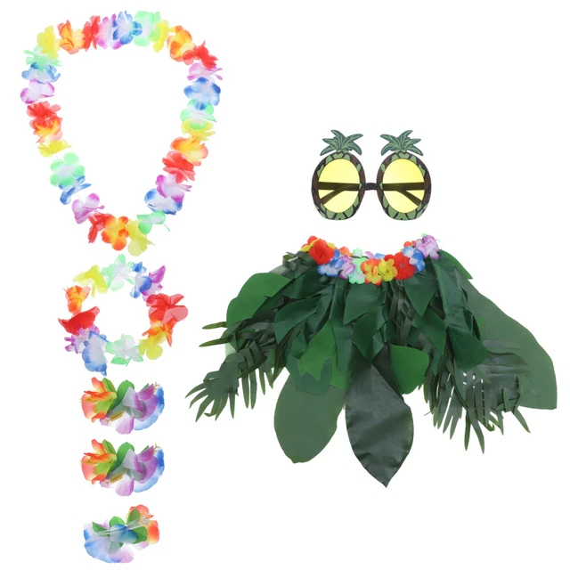 1 Set Hawaii Hula Leaf Jirts habiller les accessoires de costumes pour les fêtes