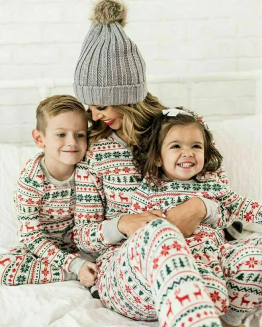 UK Family Matching Adult Kids Christmas Pyjamas Xmas Nightwear Pajamas PJs Sets！