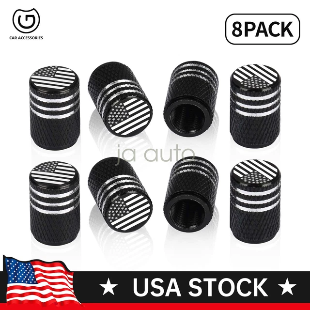 8X Car Wheel Tire Valve Cap Stem Cover Trucks American Flag US Free Shipping