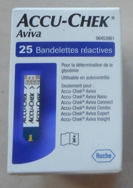 ACCU-CHEK Aviva Strisce Test glicemia diabete 25 scad 2020 NUOVO SIGILLATO Roche