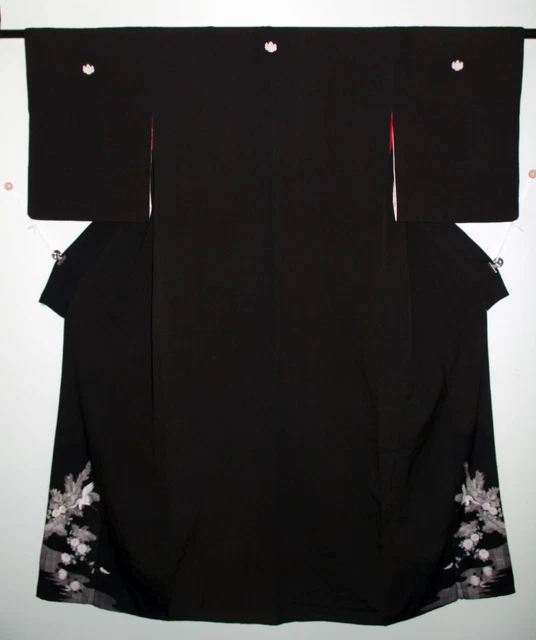 Lovely! Antique Vintage Japanese Silk Kimono Showa Taisho w crane and pine