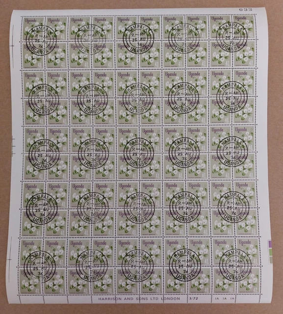 Briefmarken aus Uganda 40c 100er Block gestempelt