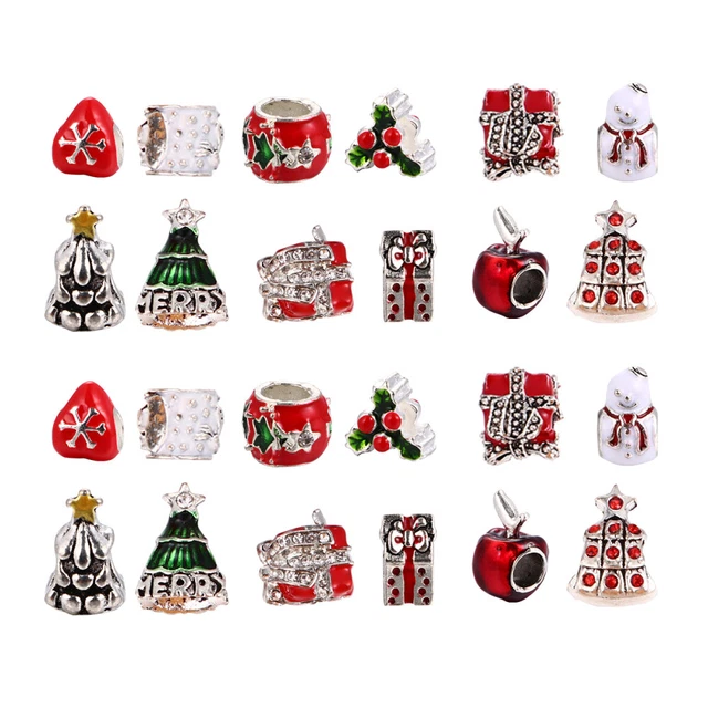 Jewelry Bracelets Christmas Bracelet Spacer Christmas Big Hole Beads Gasket