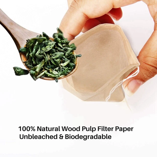 90Bags, Disposable  Tea Bag with Drawstring  Strong Penetration Unbleached  I7W8 3