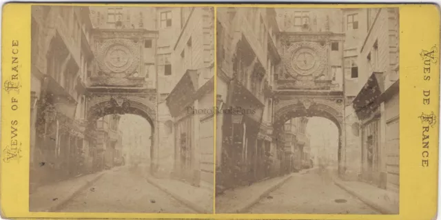 Rouen Großhandel-uhr Frankreich Foto Stereo Vintage Albumin c1875