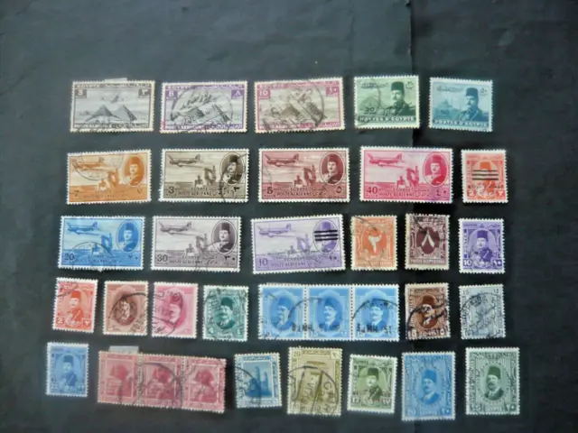 alte Briefmarken von Ägypten auf großer Steckkarte gestempelt, Lot, Posten 2