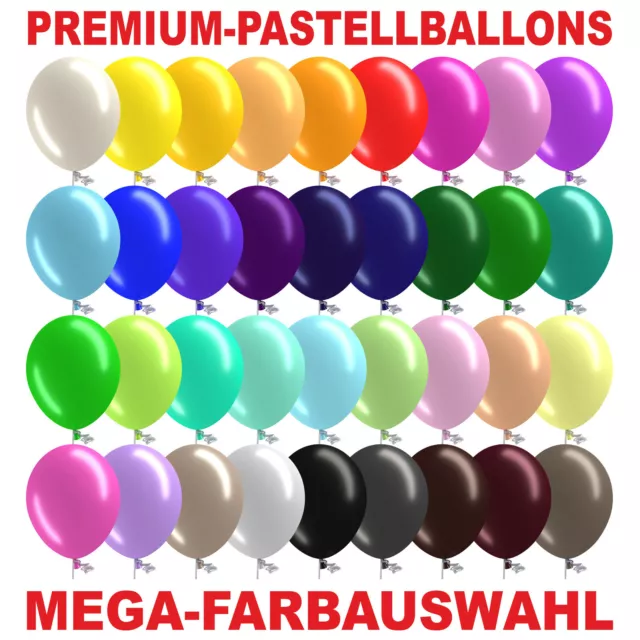 Luftballons Luftballon 10-1000 Stück Bio Ø 27 cm Premium GROSSE FARBWAHL Helium