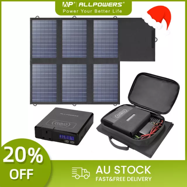 ALLPOWERS 60W Foldable Solar Panel Waterproof IP67 With 200W S200 Power Station