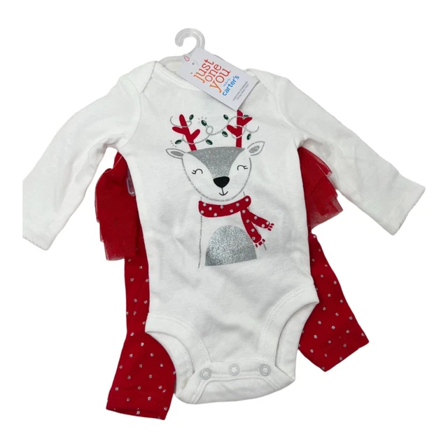 Holiday NB outfit baby reindeer long sleeve leggings tulle Carter's Christmas