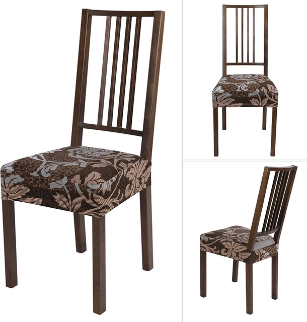 Stretch Dining Chair Seat Covers Set of 2/4/6, Soft Removable Washable, No Rear