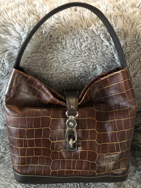 DOONEY & BOURKE Women’s VINTAGE CROC EMBOSSED LEATHER SHOULDER Bag TOTE