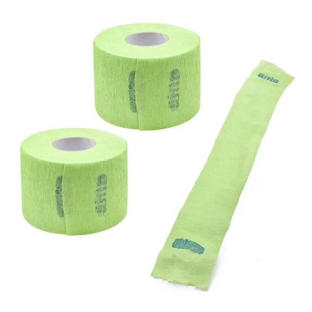 5 rollos cinta para el cuello de papel para teñir el cabello papel para el cuello verde