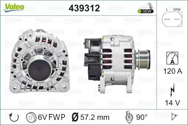 Valeo | Generator VALEO ORIGINS NEW (439312) für VW GOLF 4 POLO 9N AUDI A3 8L