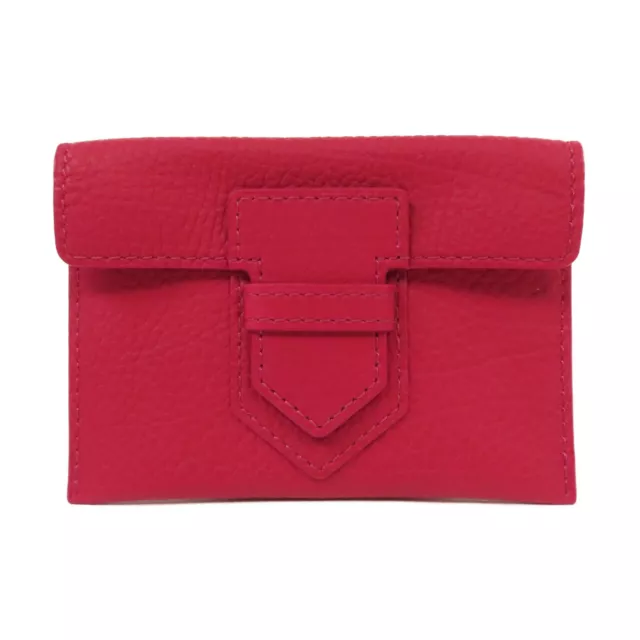 Delvaux Card Case Calfskin Leather Red