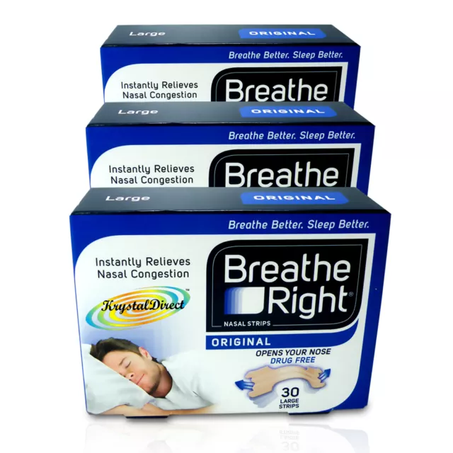 3x Breathe rechte Nasenstreifen 30 hellbraun original groß