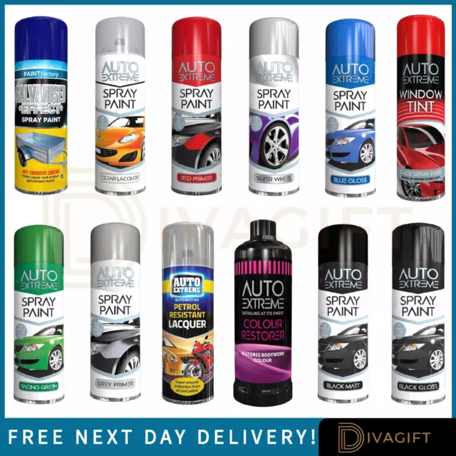 All Purpose Spray Paint Aerosol Auto Car Van Bike Matt Gloss Metallic Wood New