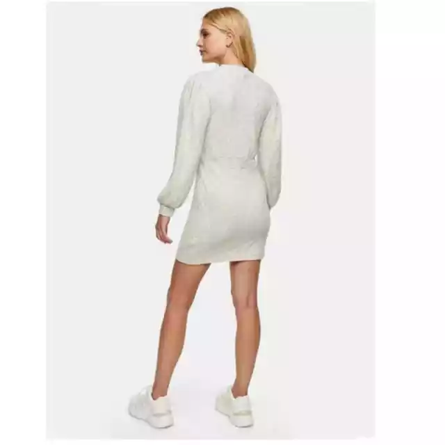 NWT Topshop Sweatshirt Mini Dress in Oatmeal 12 3