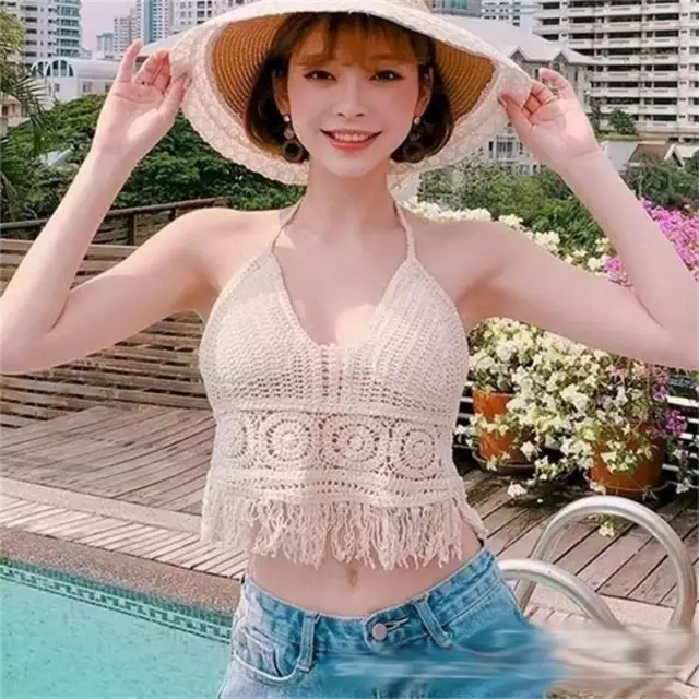 Pad Beauty Back Hollow Female Summer Sweet Spaghetti-Strap Top Halter Vest Sexy