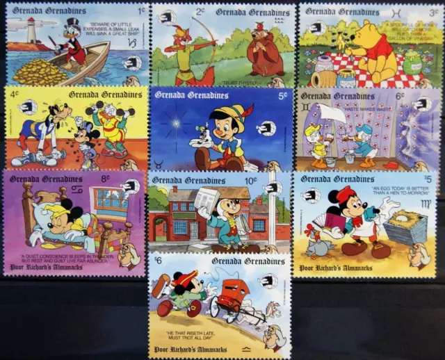 GRENADA GRENADINES 1989 1226-35 Disney Cartoons WORLD STAMP EXPO 89 Washington**