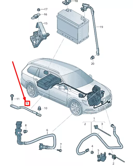 Neuf Vw Passat B8 3G Strape De Mours Électe Original