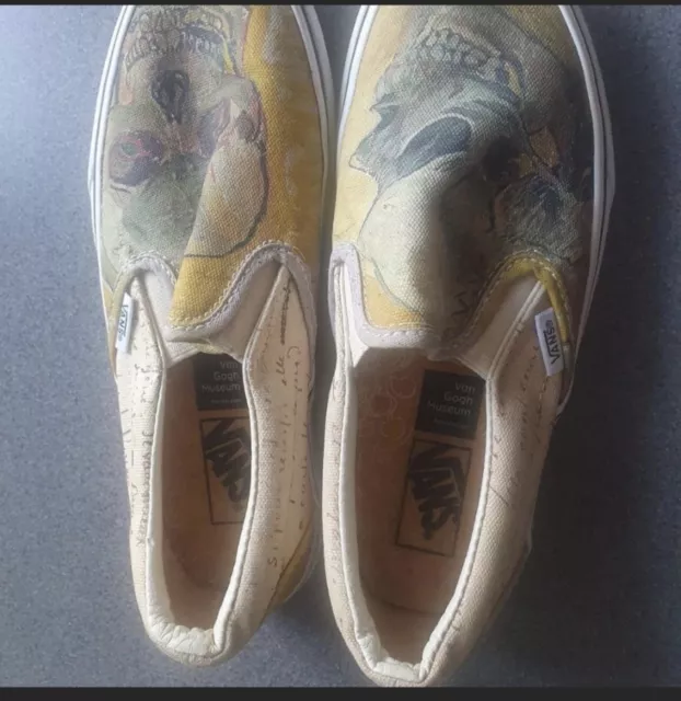 VANS X VINCENT Van Gogh Museum Slip On Skull Size UK 3 US 4 EU 35