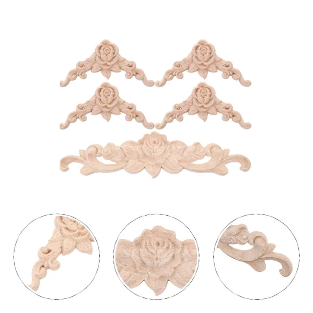 1 Set Holzgeschnitzte Zierleisten, Applikation, Eckaufkleber,