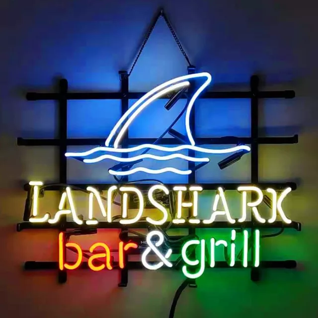 Landshark Lager Bar Grill Neon Sign 19"x15" Lamp Beer Bar Pub Room Wall Decor