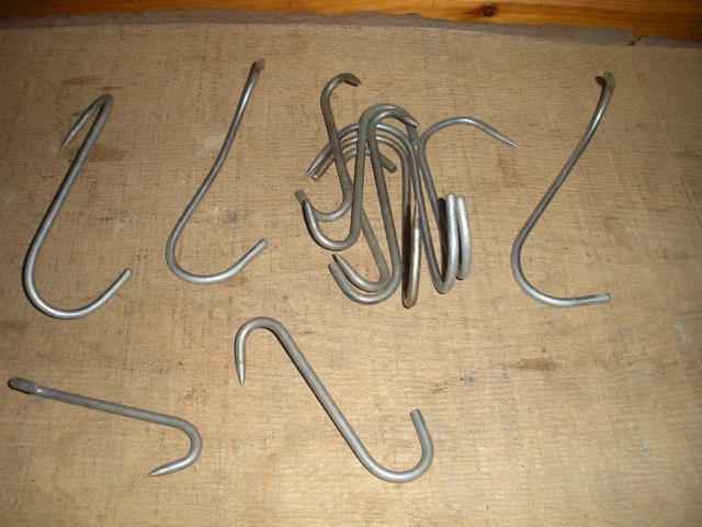 Vintage Cast Iron MEAT HOOKS / Double Hooks