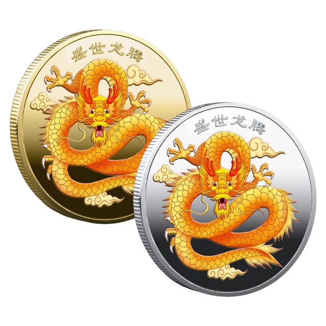 2024 CHINESE NEW Year Dragon Coin Commemorative Fu Coin Lucky Dragon