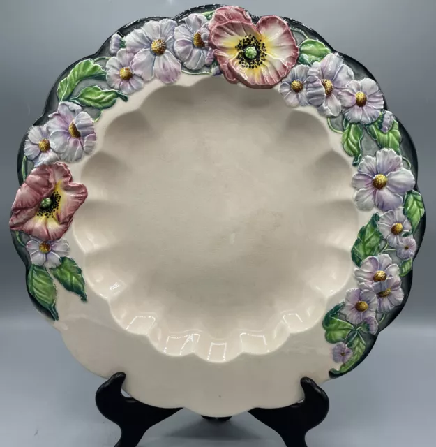 Carlton Ware 1920s Embossed Floral Poppies Platter Serving Dish 12.5” England